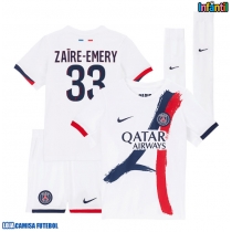 Camisa de Futebol Paris Saint-Germain Warren Zaire-Emery #33 Equipamento Secundário Infantil 2025-26 Manga Curta (+ Calças curtas)